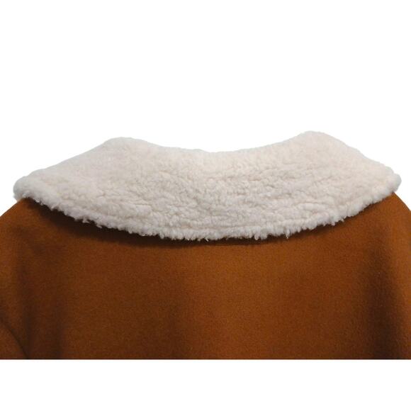 Old Navy Coat Plus Size 4X Rust Brown Wool Sherpa Collar Preppy Equestrian Boho - Picture 6 of 13